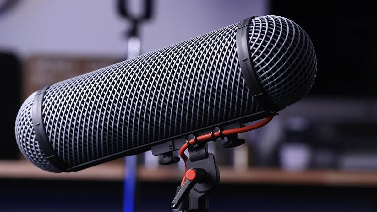 A microphone used for recording sounds and music for video content.