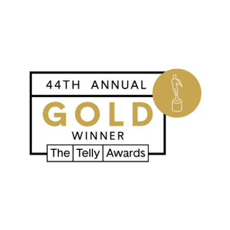 44th Annual Telly Awards Gold Winner Badge